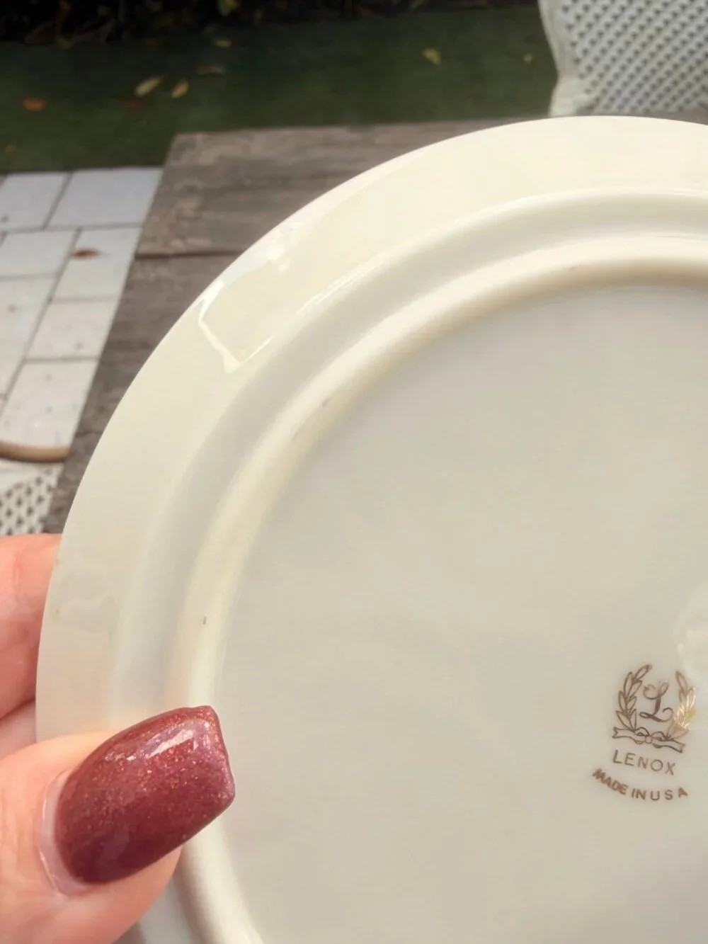 Vintage Lenox SEVILLE Collection Wine Coaster Ashtray Ivory w/ Silver Trim